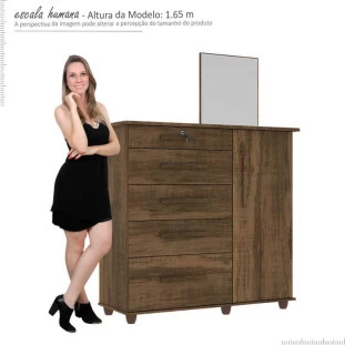 Cômoda com Sapateira Savana Mirarack Rústico