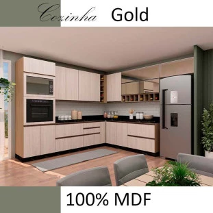 Módulo Armário Aéreo Nicho Micro-Omdas 68x70 100% MDF Cozinha Modulada Gold Robel Hanover/Aspen