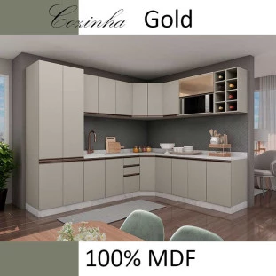 Módulo Armário Aéreo Nicho Micro-Omdas 68x70 100% MDF Cozinha Modulada Gold Robel Fendi/Fendi