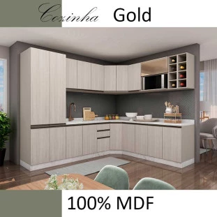 Módulo Armário Aéreo Nicho Micro-Ondas 68x60 100% MDF Cozinha Modulada Gold Robel Fendi/Aspen