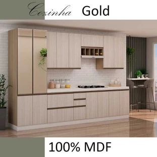 Módulo Balcão 60cm 3 Gavetas 100% MDF Cozinha Modulada Gold Robel Hanover/Aspen