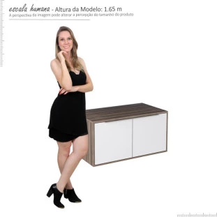 Módulo Suspenso Para Banheiro Arati 80 Cozimax Branco/Tamarindo