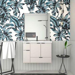 Gabinete Para Banheiro Madeira Orquídea 80 Com Lavatório Cozimax Nude