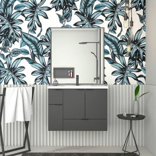 Gabinete Para Banheiro Madeira Orquídea 80 Com Lavatório Cozimax Preto