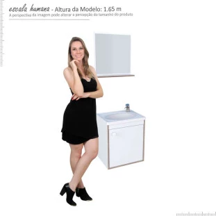Conjunto Para Banheiro Madeira Pérola 40 Cozimax Branco/Tamarindo