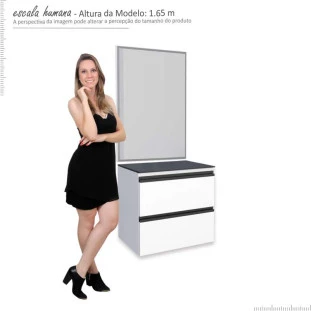 Conjunto Para Banheiro Aço Gabinete Gaia 60 Com Espelho e Cuba Nimbus Cozimax Branco