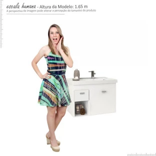 Gabinete Para Banheiro Madeira Camélia 60 Cozimax Branco