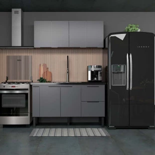 Balcão Buffet Cozinha Sala de Jantar com Tampo 150cm Cisne Cozimax Cinza