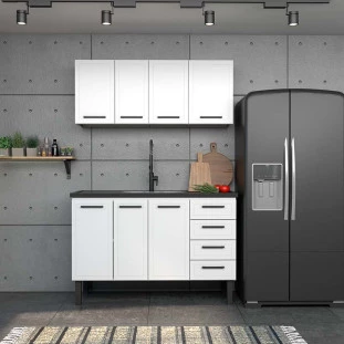 Armário Aéreo de Cozinha Aço 4 Portas Juno/Apolo 140 Cozimax Branco