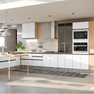 Módulo Balcão 20cm 1 Porta 100% MDF Cozinha Modulada Gold Robel Hanover/Branco Matte