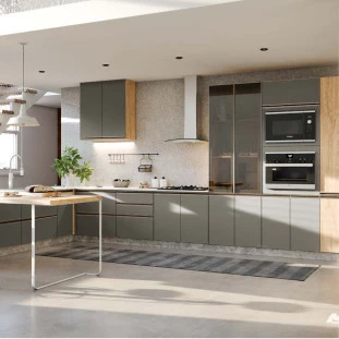 Módulo Balcão 20cm 1 Porta 100% MDF Cozinha Modulada Gold Robel Hanover/Cinza Matte