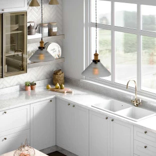 Módulo Balcao 35cm 3 Gavetas 100% MDF Cozinha Modulada Provence Robel Branco/Branco Matte
