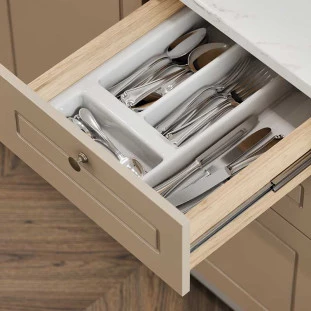 Módulo Balcao 40cm 3 Gavetas 100% MDF Cozinha Modulada Provence Robel Hanover/Fendi Matte