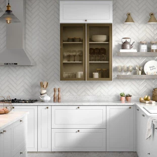 Módulo Armário Aéreo 68x120x56cm 3 Portas 100% MDF Cozinha Provence Robel Branco/Branco Matte