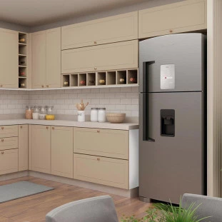 Módulo Armário Aéreo 120cm 1 Porta Basculante 100% MDF Cozinha Provence Robel Branco/Fendi Matte