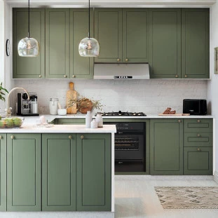 Módulo Armário Aéreo 68x35x56cm 1 Porta 100% MDF Cozinha Modulada Provence Robel Branco/Sálvia Matte