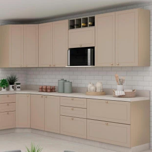 Módulo Armário Aéreo Nicho Micro-Ondas 68x70x43cm 100% MDF Cozinha Provence Robel Fendi/Fendi Matte
