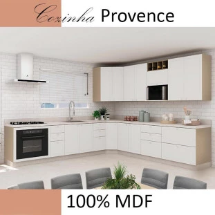 Módulo Balcão 70cm Para Embutir Forno 100% MDF Cozinha Modulada Robel Fendi/Branco Matte