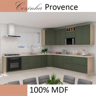 Módulo Balcão 70cm Para Embutir Forno 100% MDF Cozinha Modulada Robel Fendi/Salvia Matte