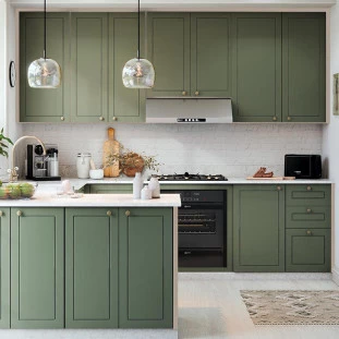 Módulo Armário Aéreo 68x35x56cm 1 Porta 100% MDF Cozinha Modulada Provence Robel Fendi/Sálvia Matte