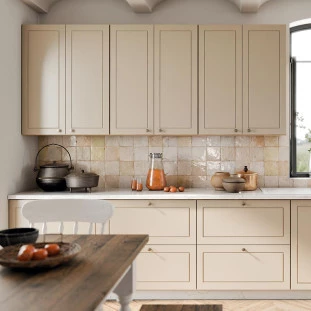 Módulo Armário Aéreo 68x120x56cm 3 Portas 100% MDF Cozinha Provence Robel Fendi/Fendi Matte