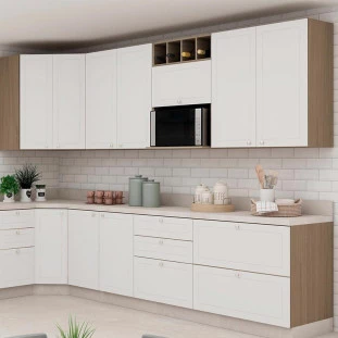 Módulo Armário Aéreo Nicho Micro-Ondas 68x70x43cm 100% MDF Cozinha Provence Robel Hanover/Branco Matte