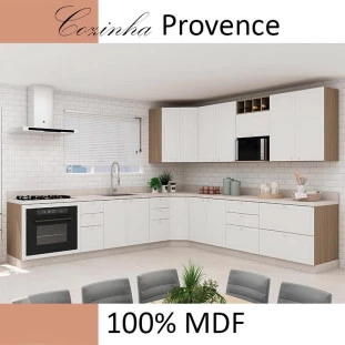 Módulo Balcão 80cm Para Embutir Forno 100% MDF Cozinha Modulada Robel Hanover/Branco Matte