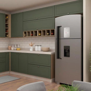 Módulo Armário Aéreo 120cm 1 Porta Basculante 100% MDF Cozinha Provence Robel Hanover/Salvia Matte