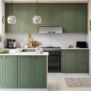 Módulo Armário Aéreo 68x70x56cm 2 Portas 100% MDF Cozinha Provence Robel Hanover/Sálvia Matte