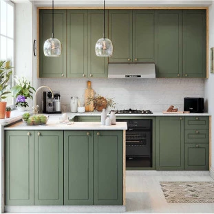 Módulo Balcao 40cm 3 Gavetas 100% MDF Cozinha Modulada Provence Robel Fendi/Salvia Matte