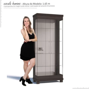 Cristaleira de Vidro com LED Cristal Imcal Castanho