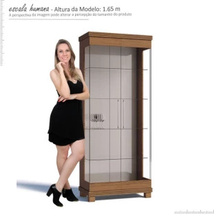 Cristaleira Moderna de Vidro com LED 72x175 Cristal Imcal Freijó