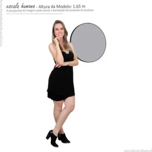 Espelho Para Banheiro Redondo Aço Luna 50 Cozimax Preto
