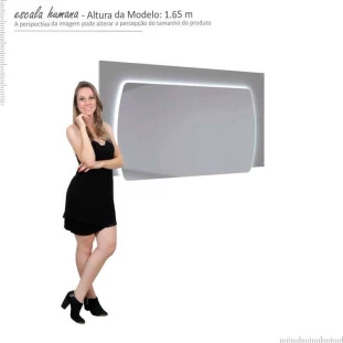 Espelho Para Aparador Sala Estar Sublime 138 Com LED Gelius Cinza