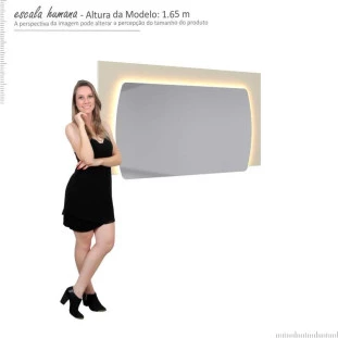 Espelho Para Aparador Sala Estar Sublime 138 Com LED Gelius Off White
