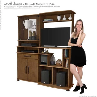 Estante Bar Para TV 32 Polegadas 3030 JB Bechara Caramelo