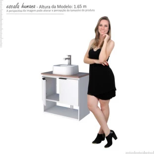 Gabinete Para Banheiro Aço Pequi 60 Com Cuba Duna Cozimax Cozimax 