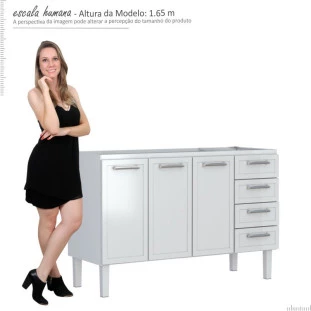 Gabinete de Pia 140 Apolo Flat 4G Cozimax Branco 