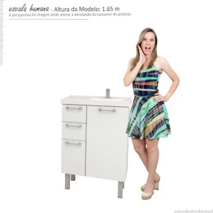 Gabinete Para Banheiro Aço Cereja 60 Cozimax Branco