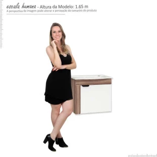 Gabinete de Banheiro Com Pia Jasmin Cozimax Tamarindo/Branco