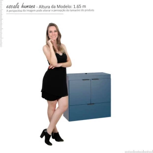 Gabinete Para Banheiro Madeira Lis 60 Sem Cuba Cozimax Azul