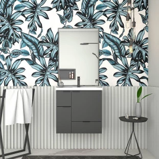 Gabinete Para Banheiro Madeira Orquídea 60 Com Lavatório Cozimax Preto