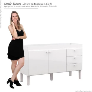 Gabinete de Pia 150 Madeira Sabiá Cozimax Branco 