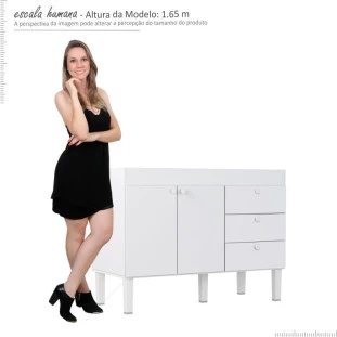 Gabinete de Pia 120 Madeira Sabiá Cozimax Branco 