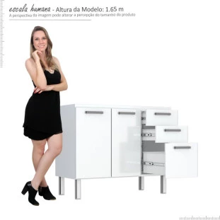 Gabinete de Pia 120 Eros Flat 3G Cozimax Branco