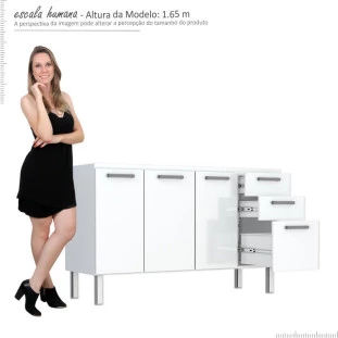 Gabinete de Pia 140 Eros Flat 3G Cozimax Branco