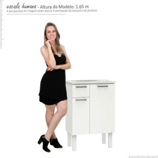 Gabinete Para Banheiro Aço Com Pés Araça 60 Cozimax Branco