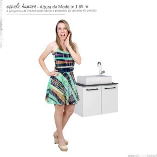 Gabinete Para Banheiro Aço Pessego 60 com Cuba Prisma Cozimax Branco