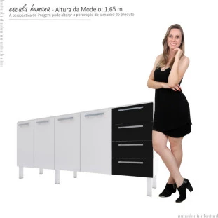 Gabinete de Pia 200 Vênus Flat 4G Cozimax Branco/Preto