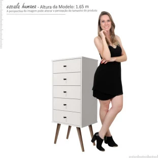 Gaveteiro Cômoda Retrô 4 Gavetas 1717 JB Bechara Branco